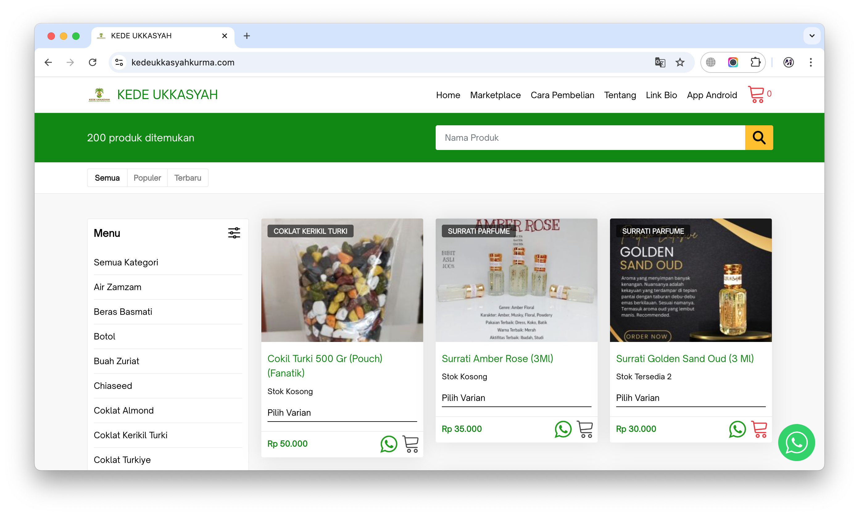 Website Penjual Kurma Medan Kede Ukasyah Kurma