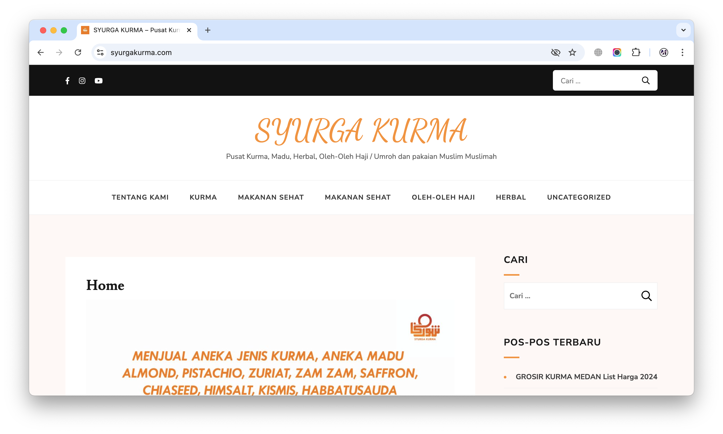 Website Penjual Kurma Syurga Kurma